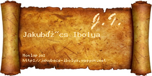 Jakubács Ibolya névjegykártya